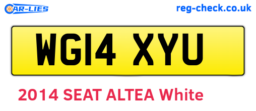 WG14XYU are the vehicle registration plates.