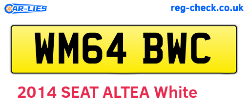 WM64BWC are the vehicle registration plates.