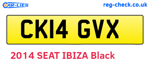 CK14GVX are the vehicle registration plates.