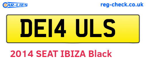 DE14ULS are the vehicle registration plates.