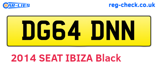 DG64DNN are the vehicle registration plates.