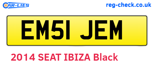 EM51JEM are the vehicle registration plates.
