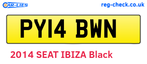 PY14BWN are the vehicle registration plates.