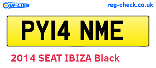 PY14NME are the vehicle registration plates.