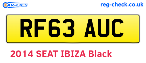 RF63AUC are the vehicle registration plates.