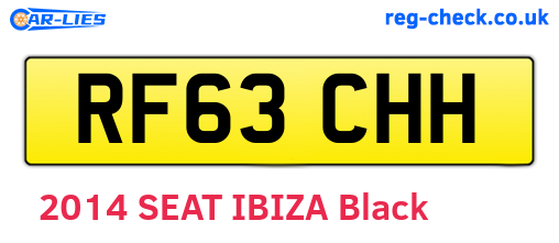 RF63CHH are the vehicle registration plates.