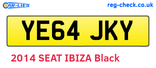 YE64JKY are the vehicle registration plates.