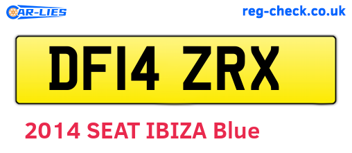 DF14ZRX are the vehicle registration plates.
