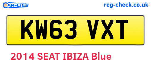 KW63VXT are the vehicle registration plates.