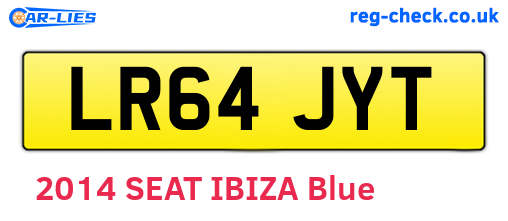 LR64JYT are the vehicle registration plates.