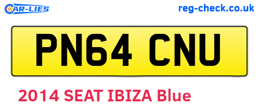 PN64CNU are the vehicle registration plates.