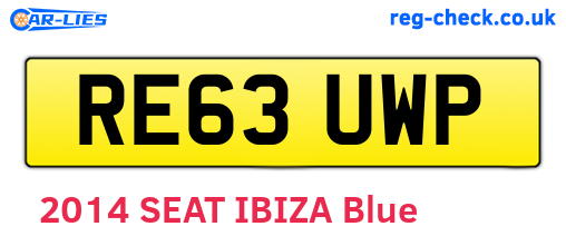 RE63UWP are the vehicle registration plates.
