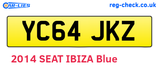 YC64JKZ are the vehicle registration plates.
