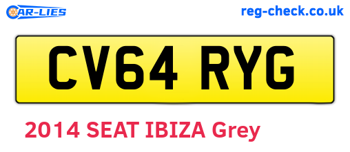 CV64RYG are the vehicle registration plates.