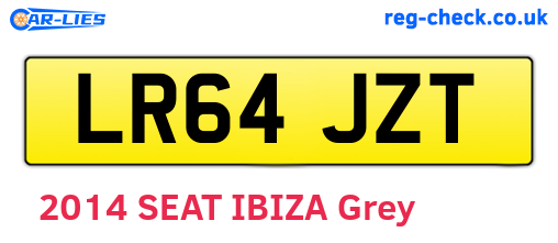 LR64JZT are the vehicle registration plates.