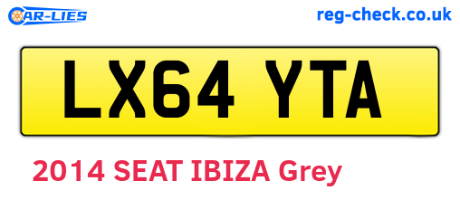 LX64YTA are the vehicle registration plates.