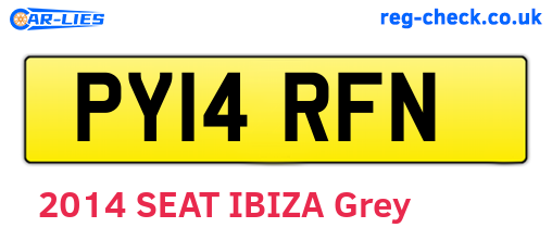 PY14RFN are the vehicle registration plates.