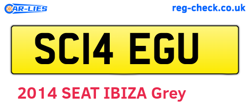 SC14EGU are the vehicle registration plates.