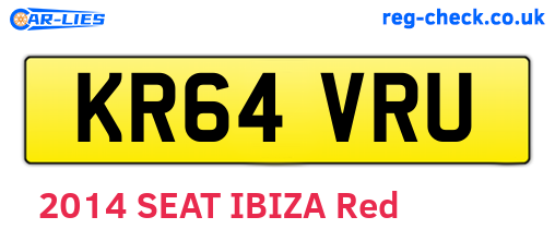 KR64VRU are the vehicle registration plates.