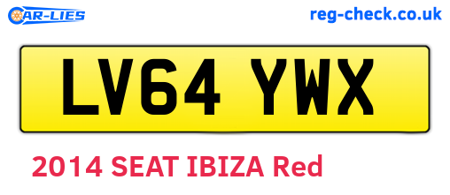 LV64YWX are the vehicle registration plates.