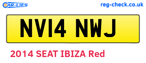 NV14NWJ are the vehicle registration plates.