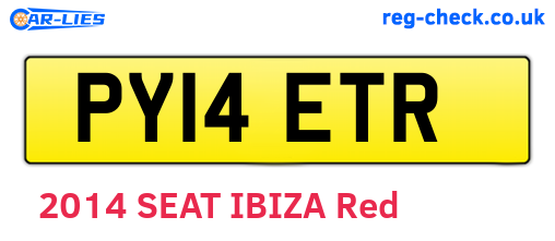PY14ETR are the vehicle registration plates.