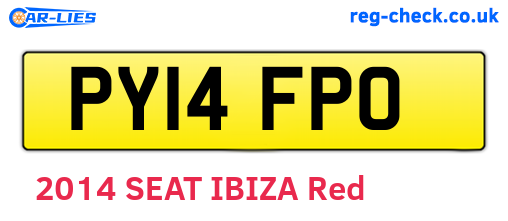 PY14FPO are the vehicle registration plates.