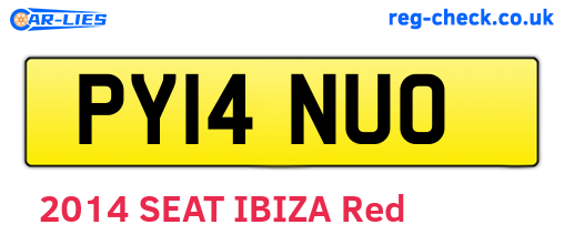 PY14NUO are the vehicle registration plates.