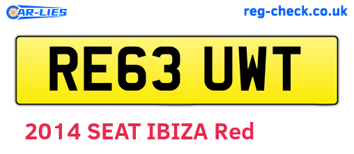 RE63UWT are the vehicle registration plates.