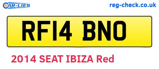 RF14BNO are the vehicle registration plates.