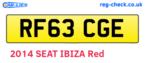 RF63CGE are the vehicle registration plates.