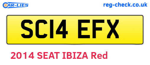 SC14EFX are the vehicle registration plates.