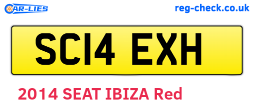 SC14EXH are the vehicle registration plates.