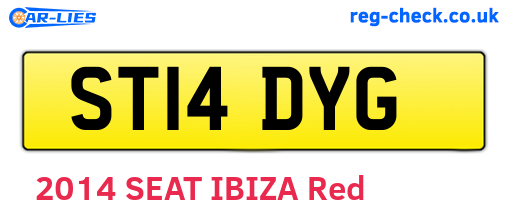 ST14DYG are the vehicle registration plates.