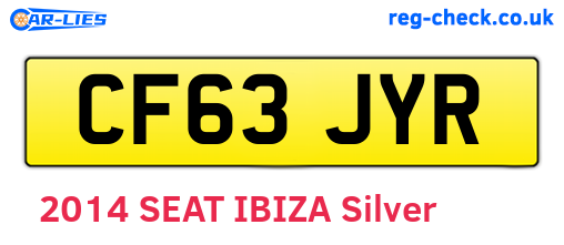 CF63JYR are the vehicle registration plates.
