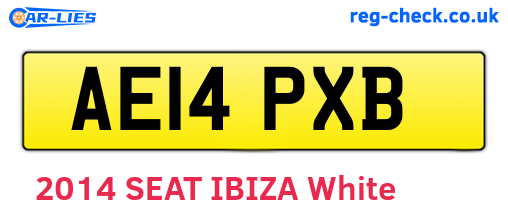 AE14PXB are the vehicle registration plates.