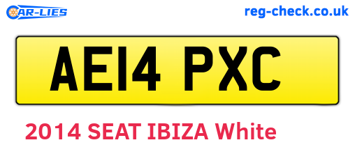 AE14PXC are the vehicle registration plates.