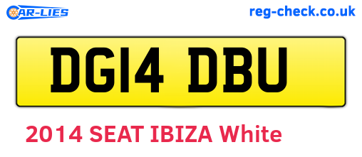 DG14DBU are the vehicle registration plates.