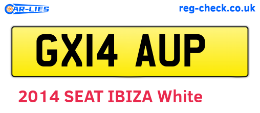 GX14AUP are the vehicle registration plates.