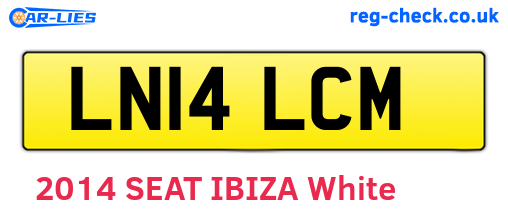 LN14LCM are the vehicle registration plates.