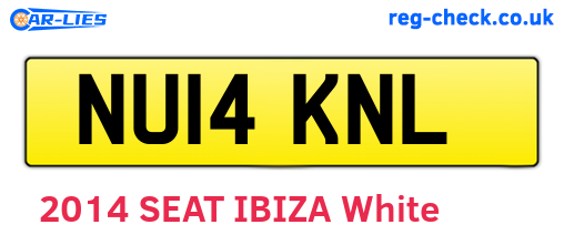 NU14KNL are the vehicle registration plates.