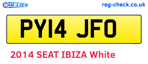 PY14JFO are the vehicle registration plates.