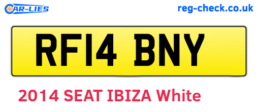 RF14BNY are the vehicle registration plates.