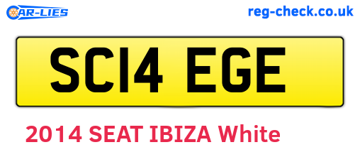 SC14EGE are the vehicle registration plates.