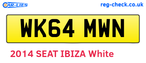 WK64MWN are the vehicle registration plates.