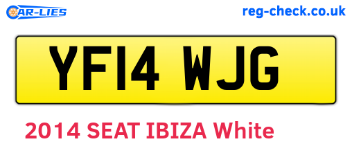 YF14WJG are the vehicle registration plates.