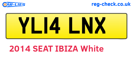 YL14LNX are the vehicle registration plates.