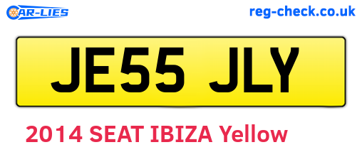 JE55JLY are the vehicle registration plates.