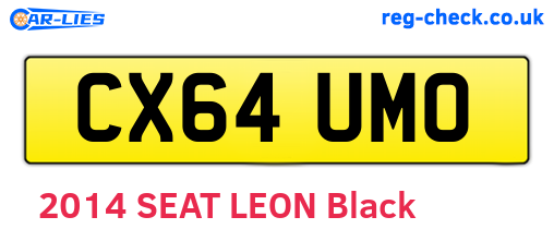 CX64UMO are the vehicle registration plates.