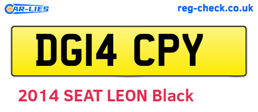 DG14CPY are the vehicle registration plates.